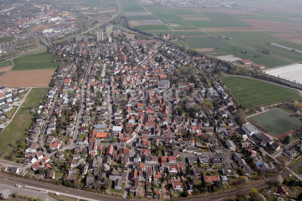 Mainz Marienborn von oben - Ortsansicht von Mainz Marienborn im Bundesland Rheinland-Pfalz