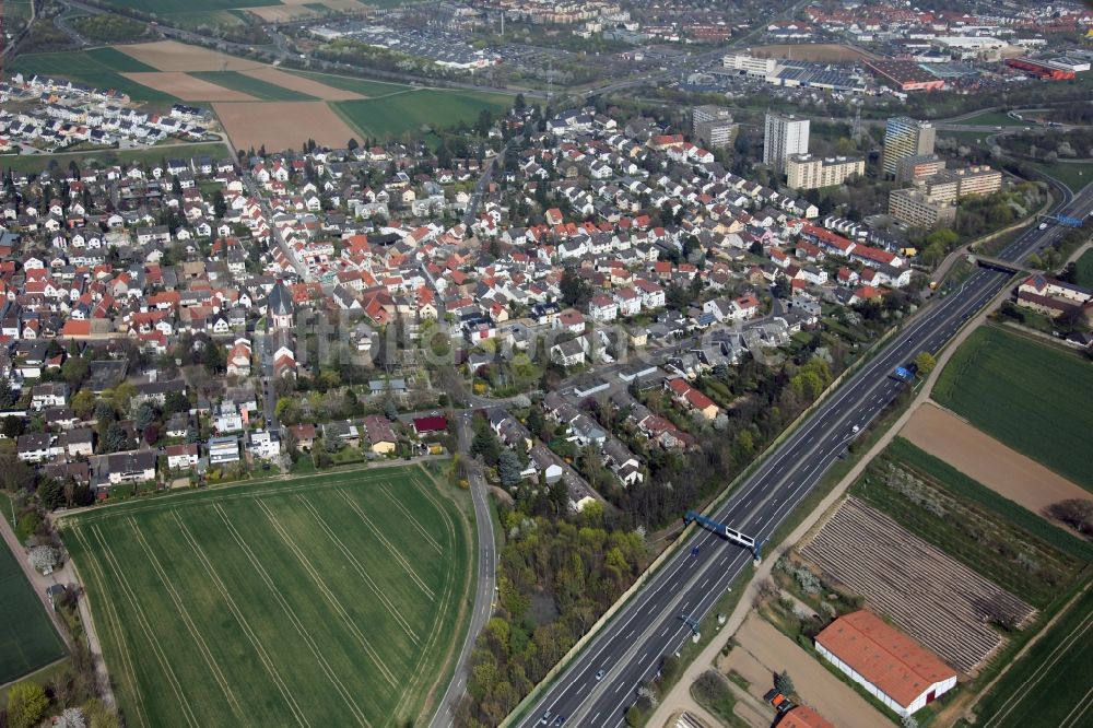 Luftbild Mainz Marienborn - Ortsansicht von Mainz Marienborn im Bundesland Rheinland-Pfalz