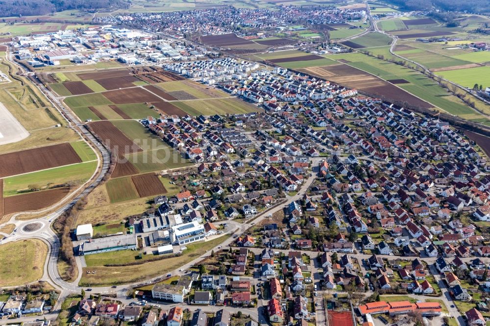 Malmsheim aus der Vogelperspektive: Ortsansicht in Malmsheim im Bundesland Baden-Württemberg, Deutschland