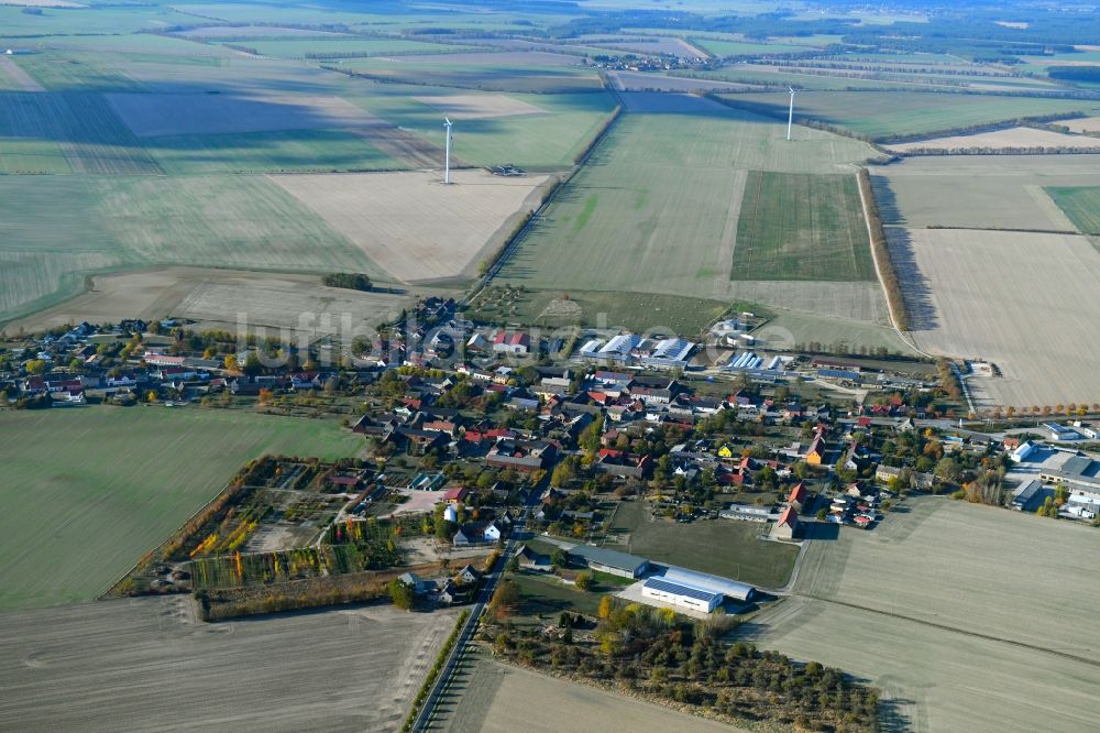 Marzahna aus der Vogelperspektive: Ortsansicht in Marzahna im Bundesland Brandenburg, Deutschland