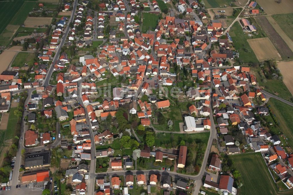 Luftaufnahme Mauchenheim - Ortsansicht von Mauchenheim im Bundesland Rheinland-Pfalz