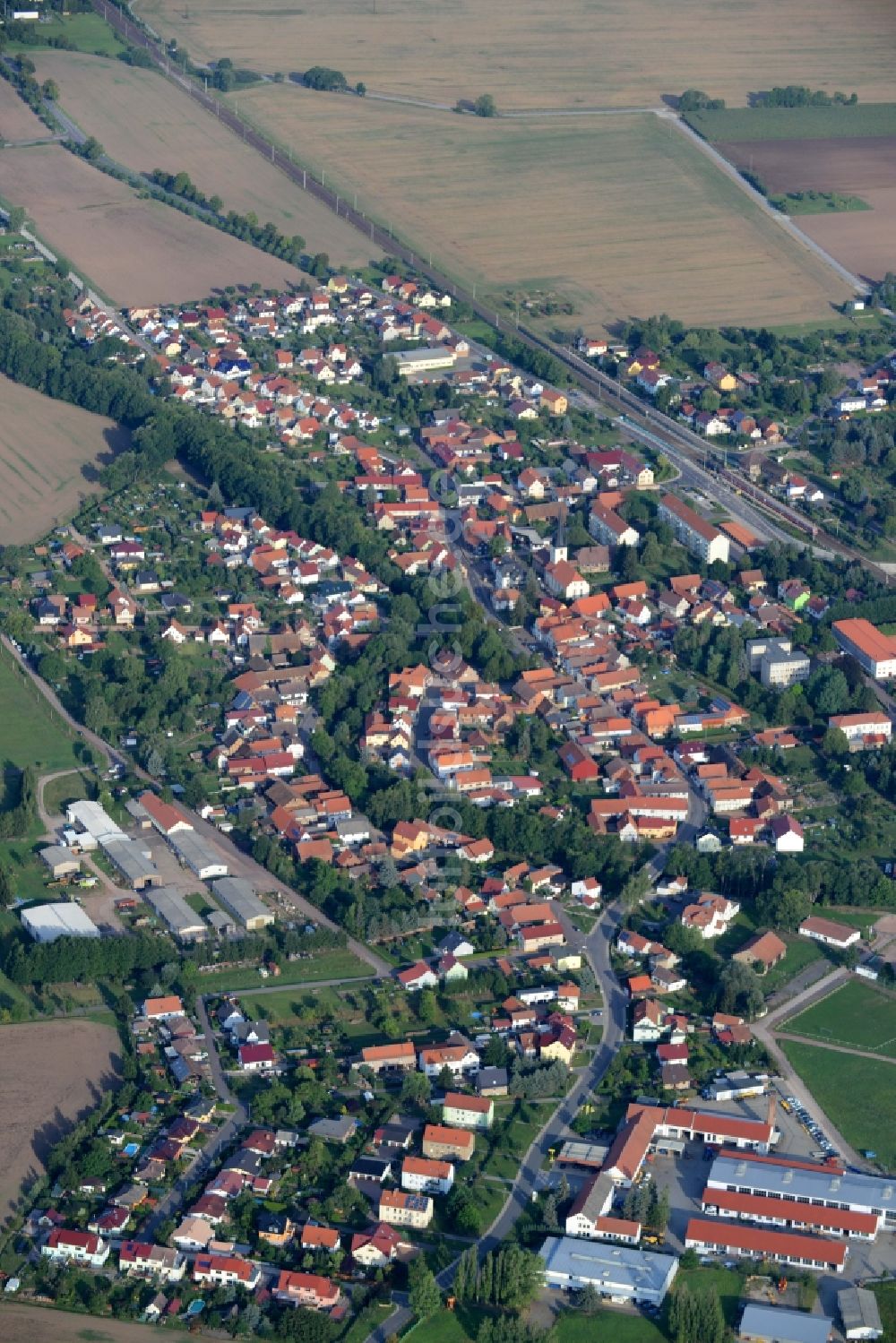 Luftaufnahme Mechterstädt - Ortsansicht in Mechterstädt im Bundesland Thüringen