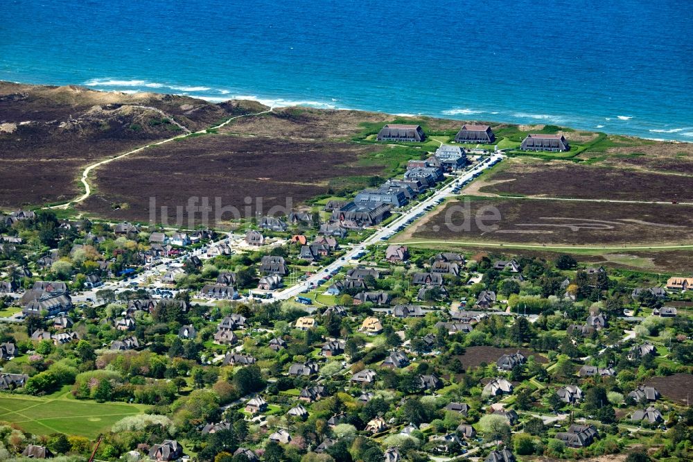 Luftbild Kampen (Sylt) - Ortsansicht an der Meeres-Küste in Kampen (Sylt) auf der Insel Sylt im Bundesland Schleswig-Holstein, Deutschland