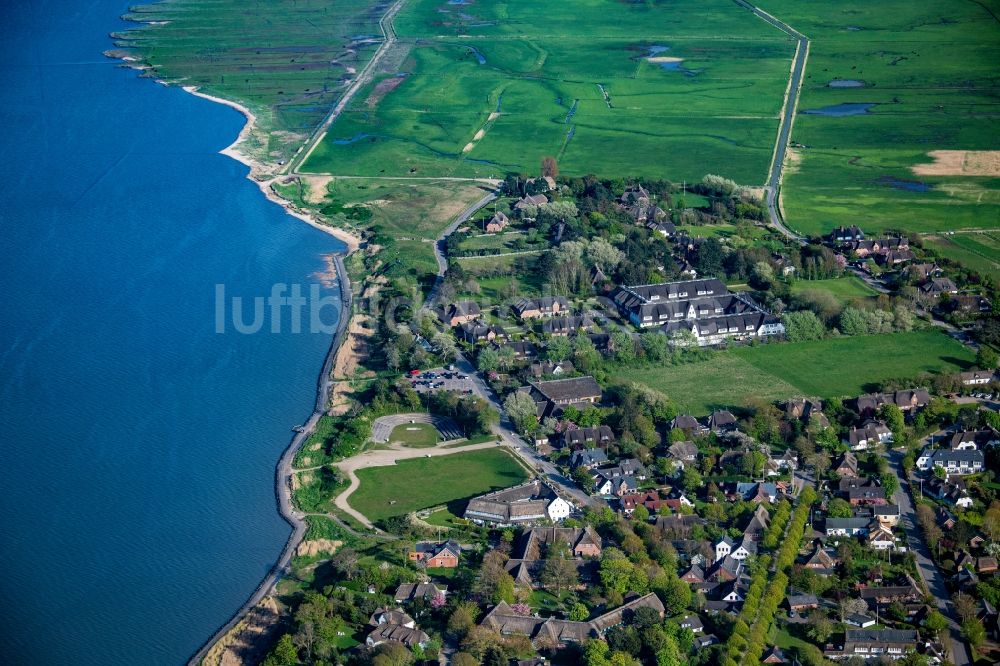 Luftbild Sylt - Ortsansicht an der Meeres-Küste in Keitum auf der Insel Sylt im Bundesland Schleswig-Holstein, Deutschland