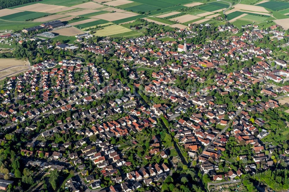 Meißenheim aus der Vogelperspektive: Ortsansicht von Meißenheim bei Lahr Bundesland Baden-Württemberg