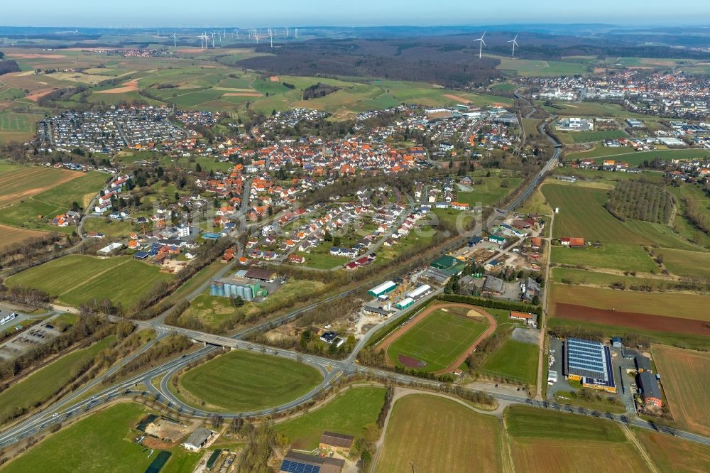 Mengeringhausen von oben - Ortsansicht in Mengeringhausen im Bundesland Hessen, Deutschland