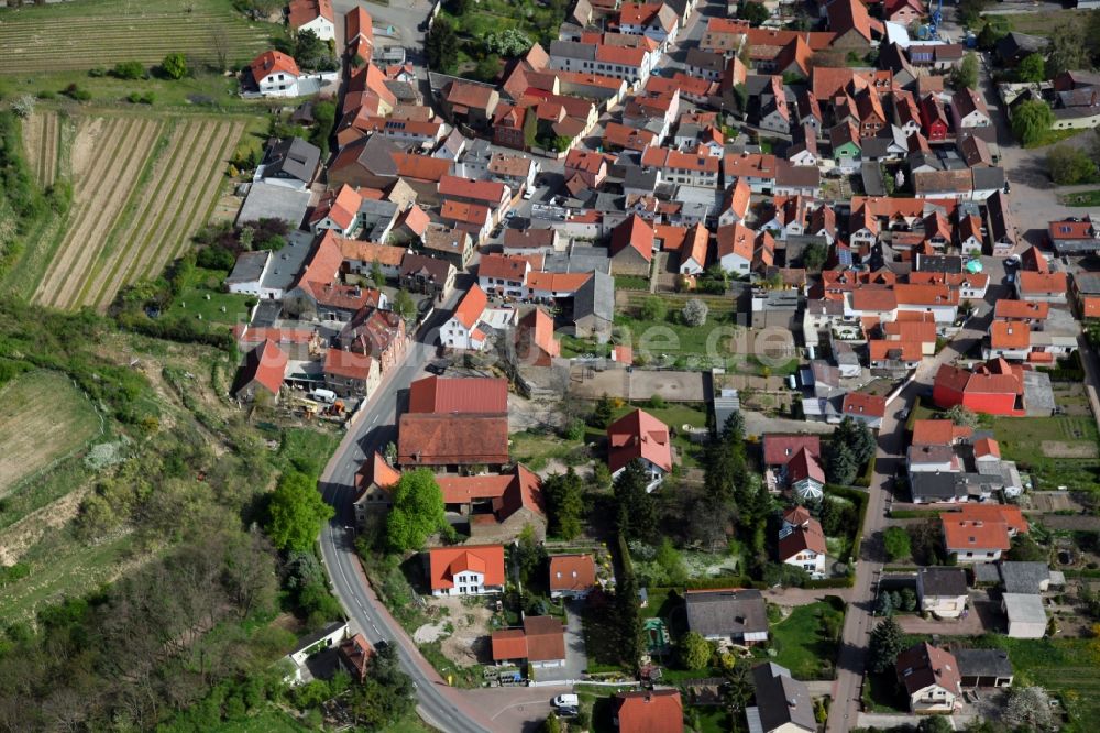 Mettenheim aus der Vogelperspektive: Ortsansicht von Mettenheim ist eine Ortsgemeinde im Landkreis Alzey-Worms in Rheinland-Pfalz