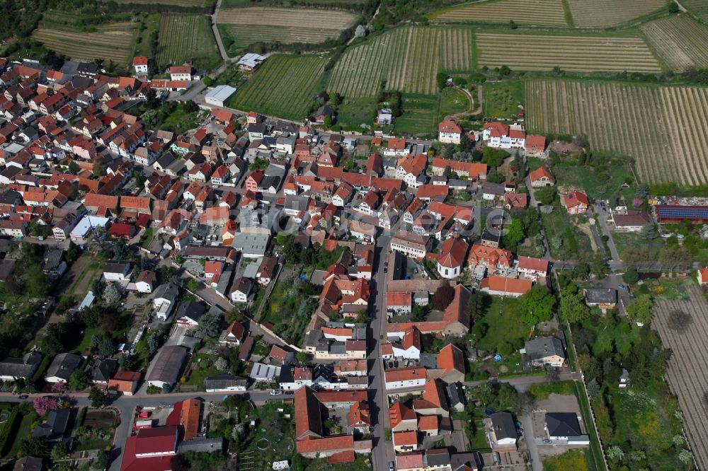 Luftbild Mettenheim - Ortsansicht von Mettenheim ist eine Ortsgemeinde im Landkreis Alzey-Worms in Rheinland-Pfalz