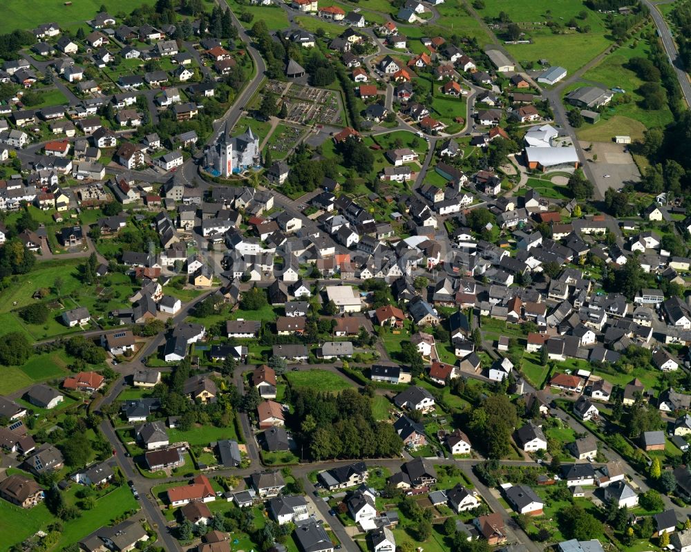 Meudt von oben - Ortsansicht von Meudt im Bundesland Rheinland-Pfalz