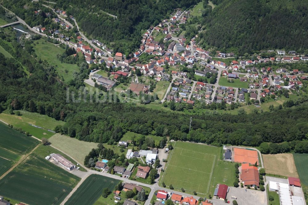 Luftaufnahme Mühlen am Neckar - Ortsansicht von Mühlen am Neckar im Bundesland Baden-Württemberg