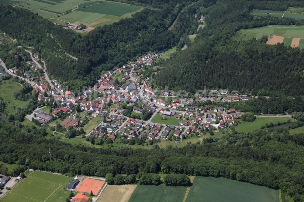 Luftbild Mühlen am Neckar - Ortsansicht von Mühlen am Neckar im Bundesland Baden-Württemberg