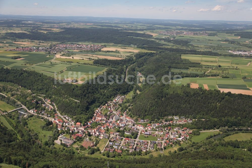 Luftaufnahme Mühlen am Neckar - Ortsansicht von Mühlen am Neckar im Bundesland Baden-Württemberg