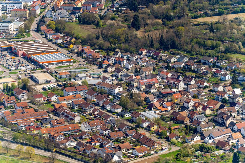 Luftbild Mietersheim - Ortsansicht von Mietersheim Stadtteil von Lahr im Bundesland Baden-Württemberg, Deutschland