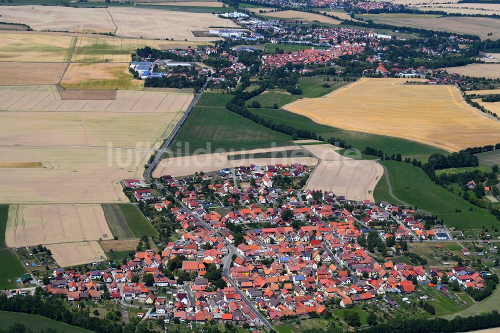 Milz von oben - Ortsansicht in Milz im Bundesland Thüringen, Deutschland