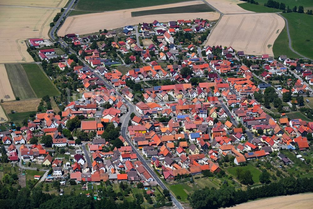 Milz aus der Vogelperspektive: Ortsansicht in Milz im Bundesland Thüringen, Deutschland