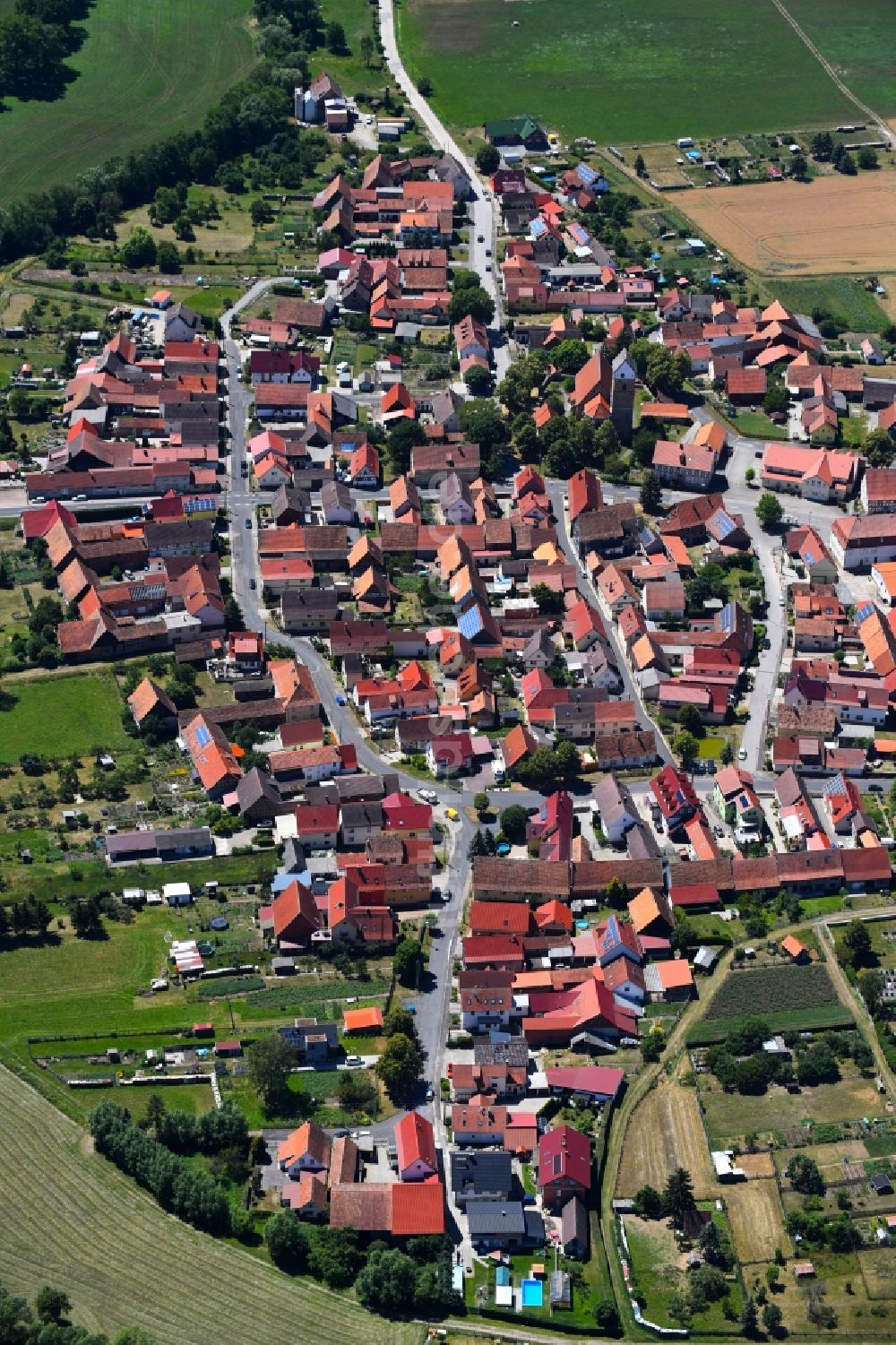 Milz aus der Vogelperspektive: Ortsansicht in Milz im Bundesland Thüringen, Deutschland