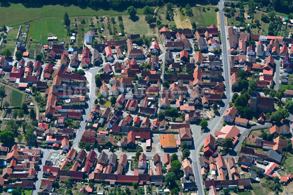 Milz von oben - Ortsansicht in Milz im Bundesland Thüringen, Deutschland