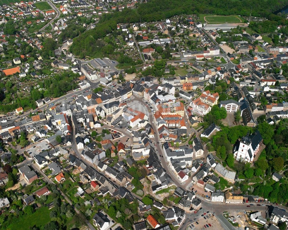 Mittweida von oben - Ortsansicht in Mittweida im Bundesland Sachsen, Deutschland