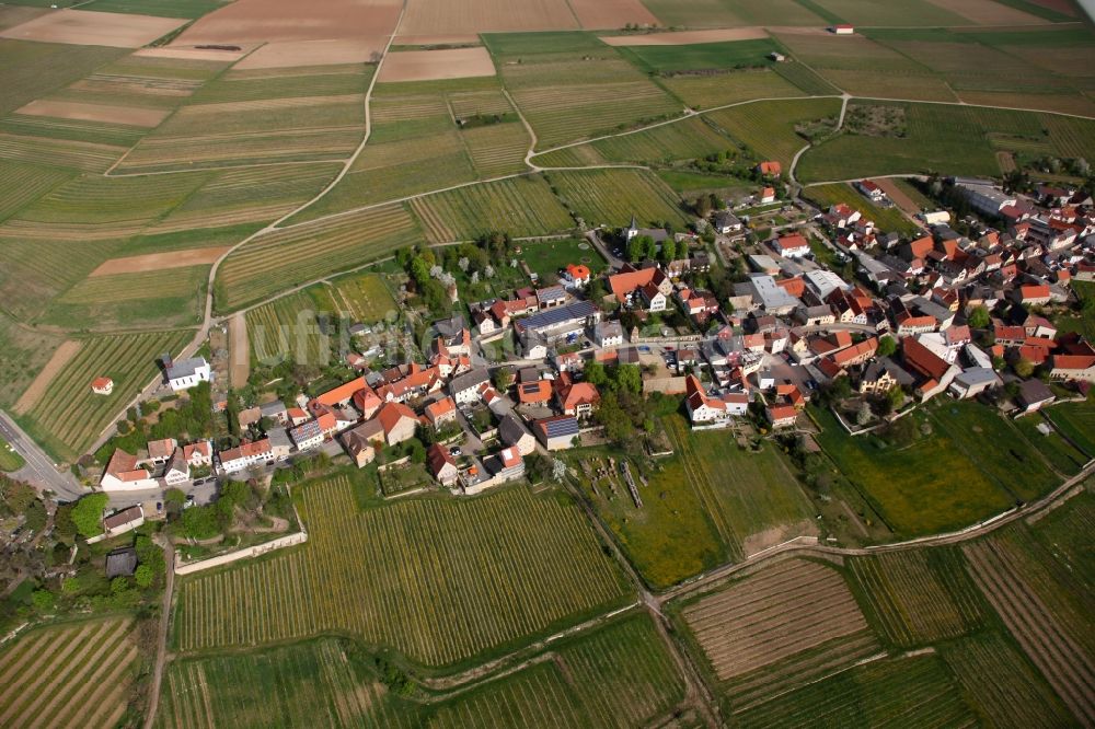 Mölsheim von oben - Ortsansicht vom Mölsheim im Bundesland Rheinland-Pfalz