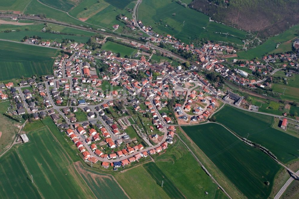 Luftbild Münchweiler an der Alsenz - Ortsansicht in Münchweiler an der Alsenz im Bundesland Rheinland-Pfalz, Deutschland