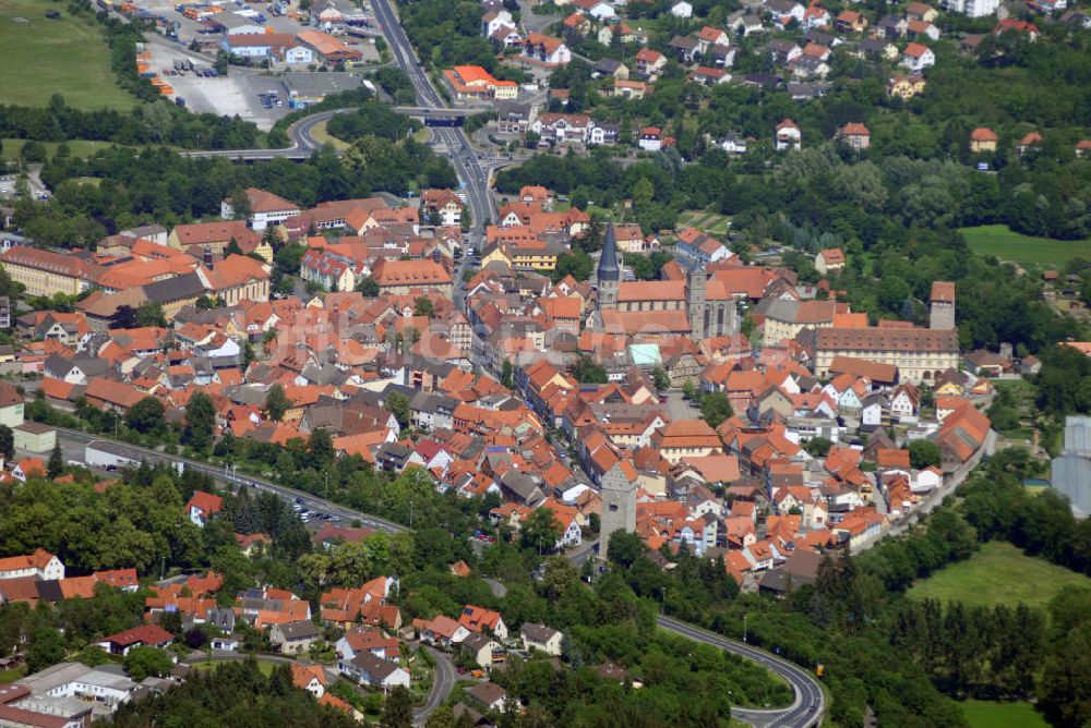 Luftbild Münnerstadt - Ortsansicht Münnerstadt