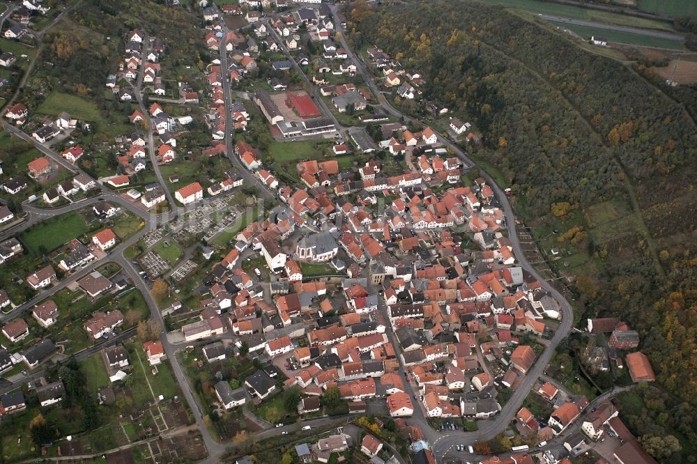 Monzingen aus der Vogelperspektive: Ortsansicht von Monzingen im Bundesland Rheinland-Pfalz