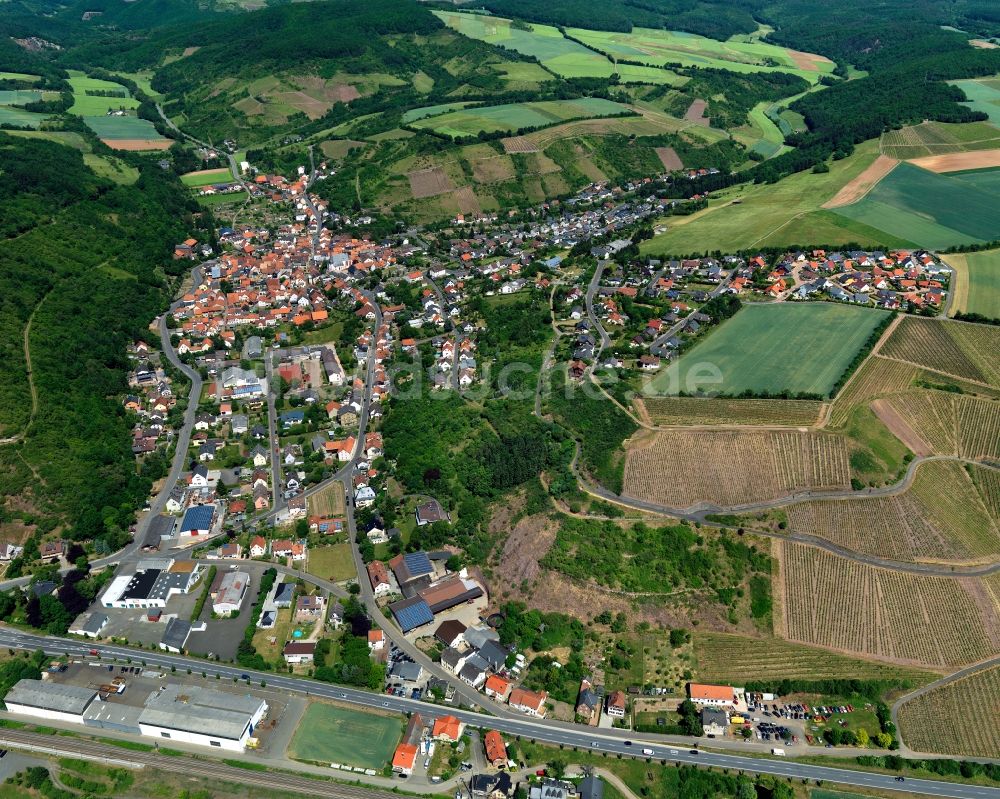 Luftaufnahme Monzingen - Ortsansicht von Monzingen an der B41 im Bundesland Rheinland-Pfalz