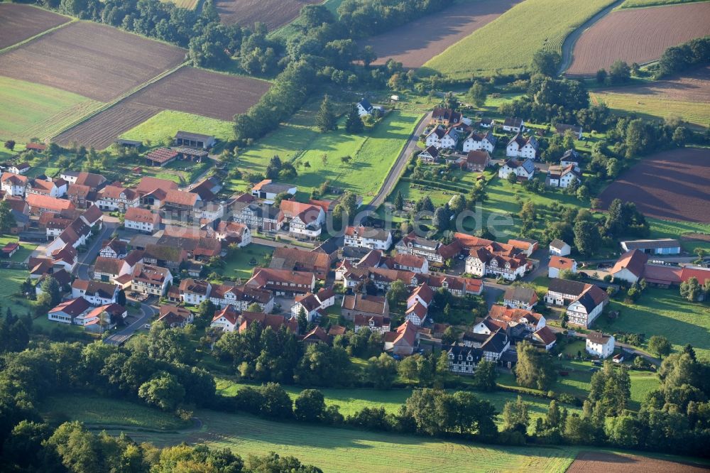 Mörshausen von oben - Ortsansicht in Mörshausen im Bundesland Hessen, Deutschland