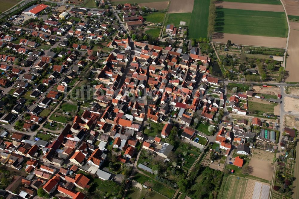 Luftaufnahme Mörstadt - Ortsansicht vom Mörstadt im Bundesland Rheinland-Pfalz