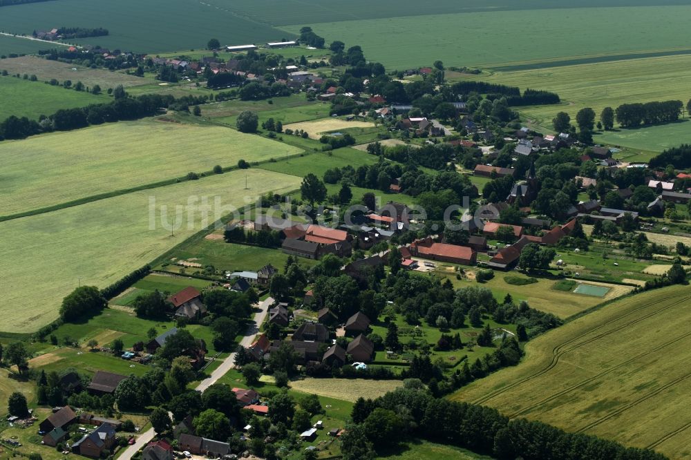 Muchow von oben - Ortsansicht in Muchow im Bundesland Mecklenburg-Vorpommern