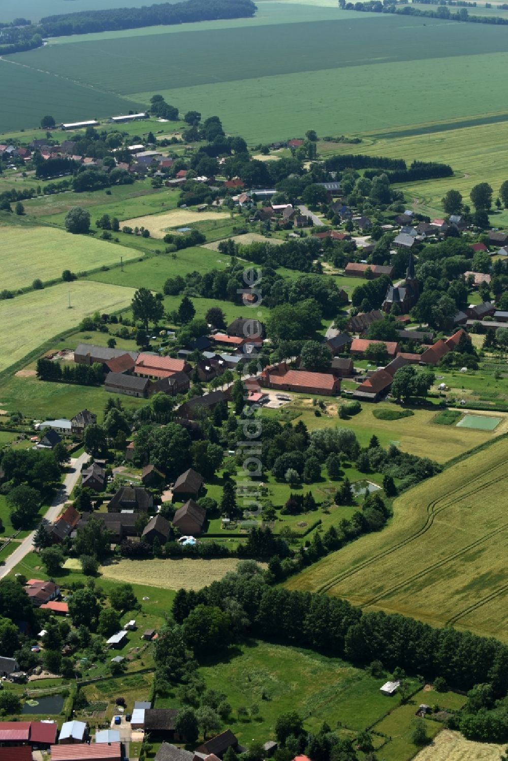 Luftbild Muchow - Ortsansicht in Muchow im Bundesland Mecklenburg-Vorpommern