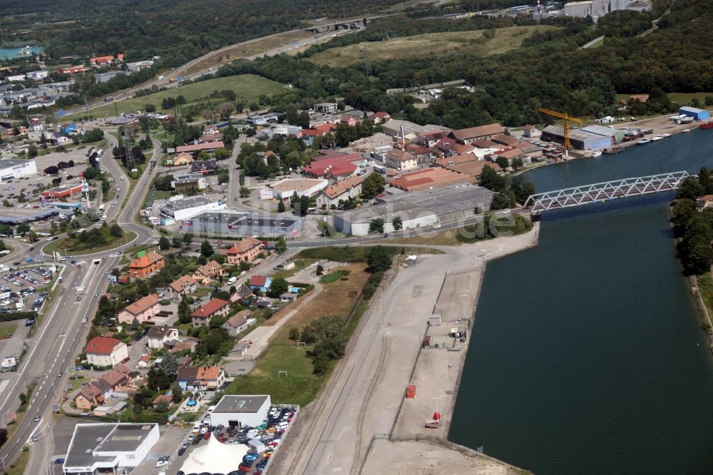 Luftaufnahme Mulhouse, Mülhausen - Ortsansicht Mulhouse, dem früheren Mülhausen im Elsass in Frankreich