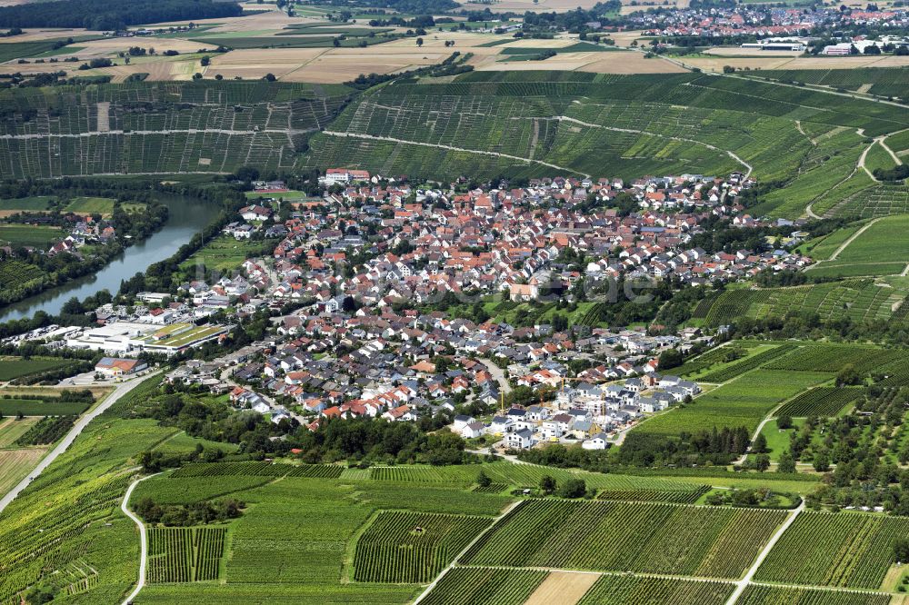 Luftaufnahme Mundelsheim - Ortsansicht in Mundelsheim im Bundesland Baden-Württemberg, Deutschland