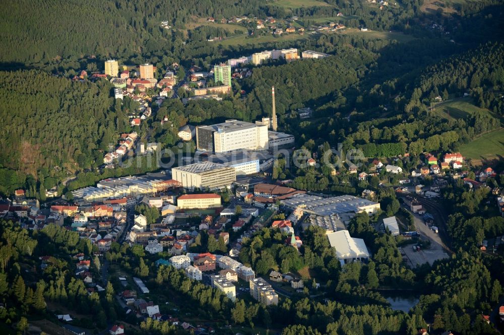 Nejdek von oben - Ortsansicht in Nejdek in Tschechische Republik