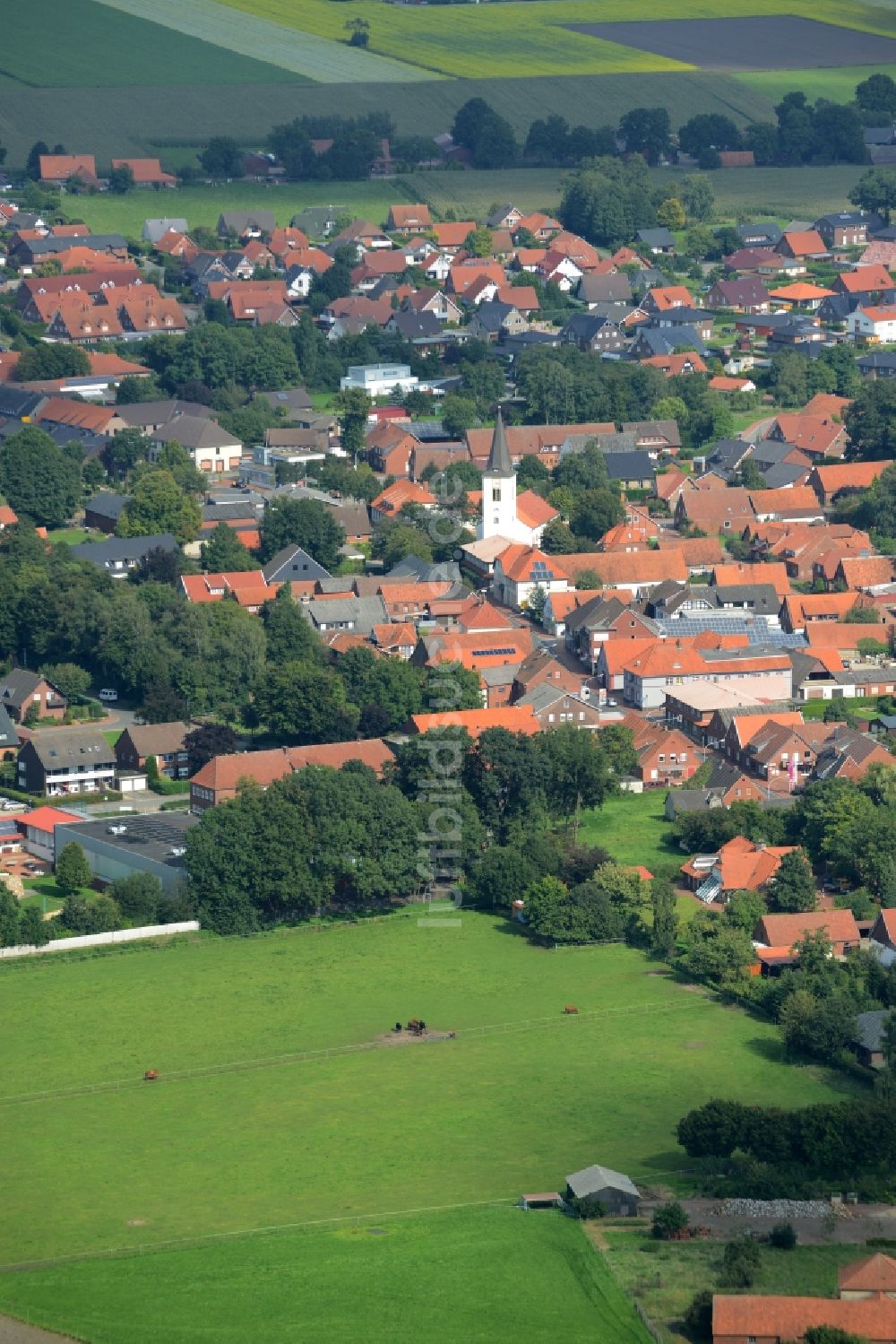 Neuenkirchen-Vörden aus der Vogelperspektive: Ortsansicht in Neuenkirchen- Vörden im Bundesland Niedersachsen