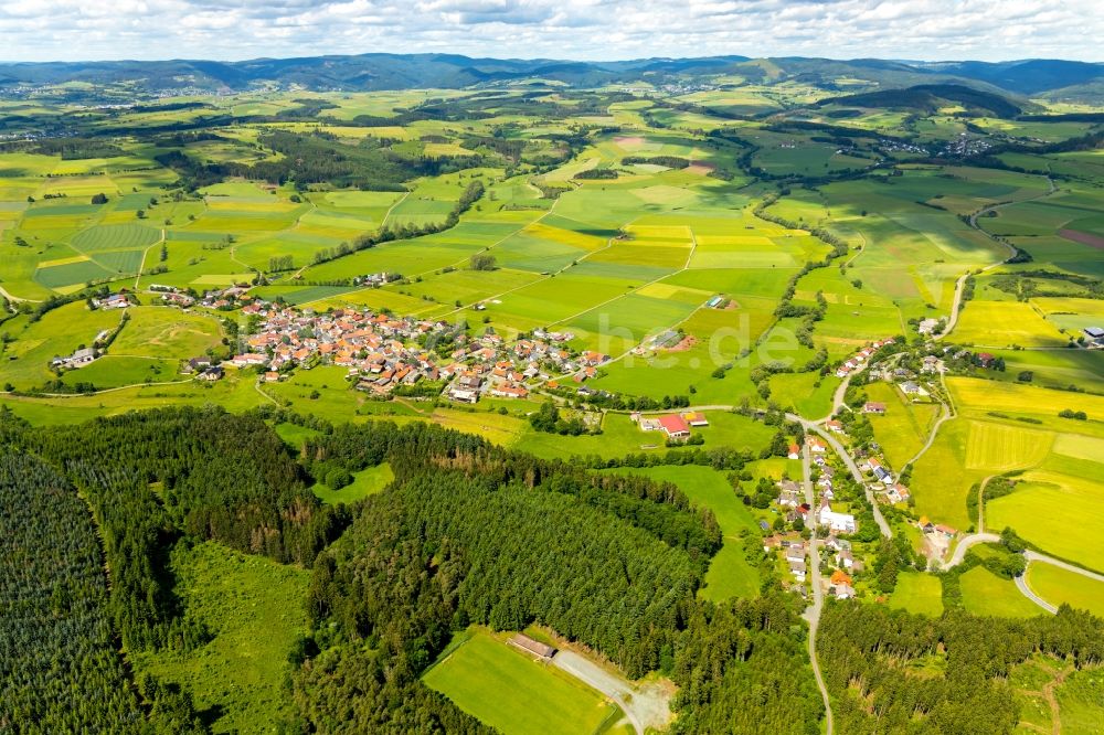 Neukirchen aus der Vogelperspektive: Ortsansicht in Neukirchen im Bundesland Hessen, Deutschland