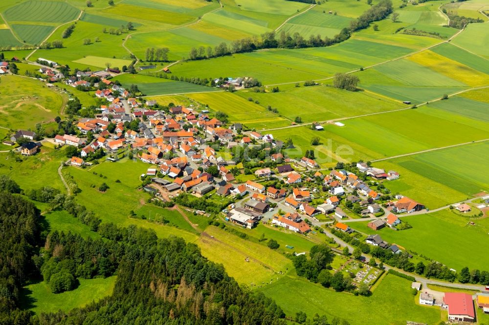 Luftaufnahme Neukirchen - Ortsansicht in Neukirchen im Bundesland Hessen, Deutschland