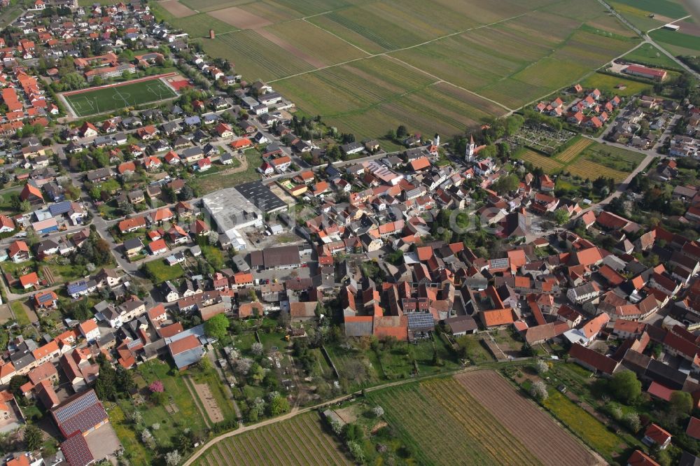 Flörsheim von oben - Ortsansicht von Nieder-Flörsheim, einem Ortsteil von Flörsheim-Dalsheim im Bundesland Rheinland-Pfalz