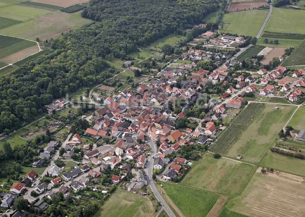 Luftbild Nieder-Hilbersheim - Ortsansicht von Nieder-Hilbersheim im Bundesland Rheinland-Pfalz