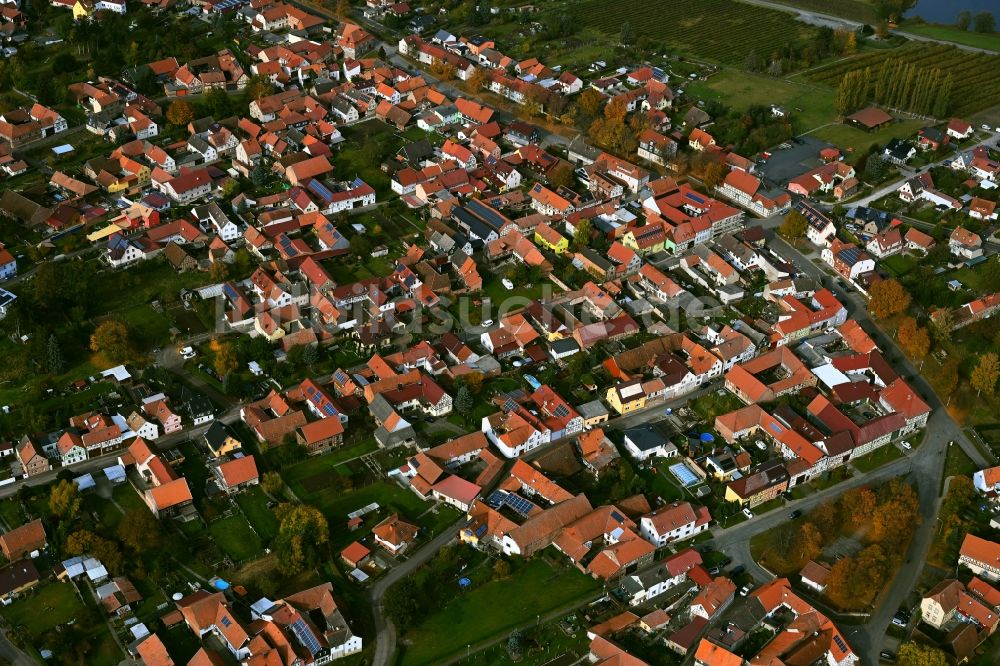 Niederdorla aus der Vogelperspektive: Ortsansicht in Niederdorla im Bundesland Thüringen, Deutschland