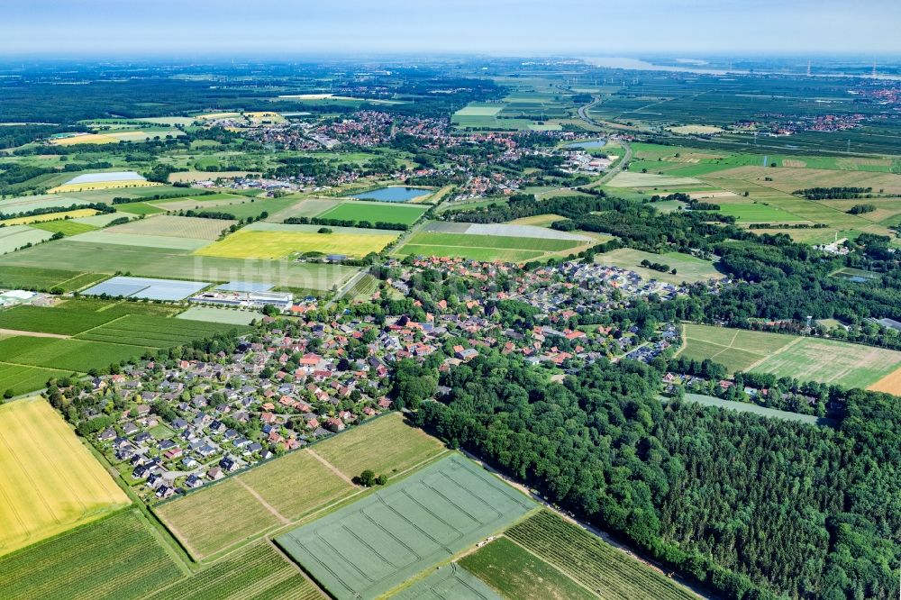 Nottensdorf aus der Vogelperspektive: Ortsansicht in Nottensdorf im Bundesland Niedersachsen, Deutschland