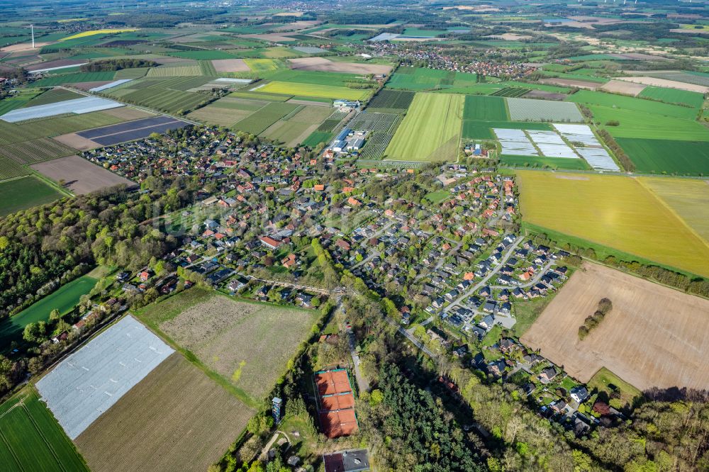 Nottensdorf von oben - Ortsansicht in Nottensdorf im Bundesland Niedersachsen, Deutschland