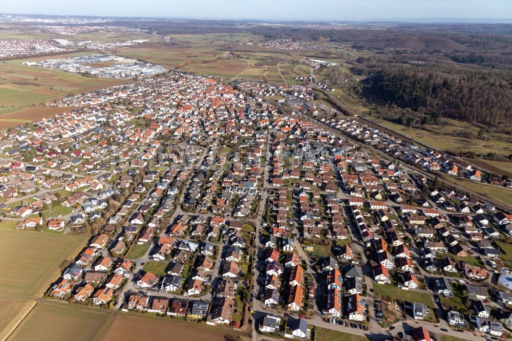 Nufringen aus der Vogelperspektive: Ortsansicht in Nufringen im Bundesland Baden-Württemberg, Deutschland