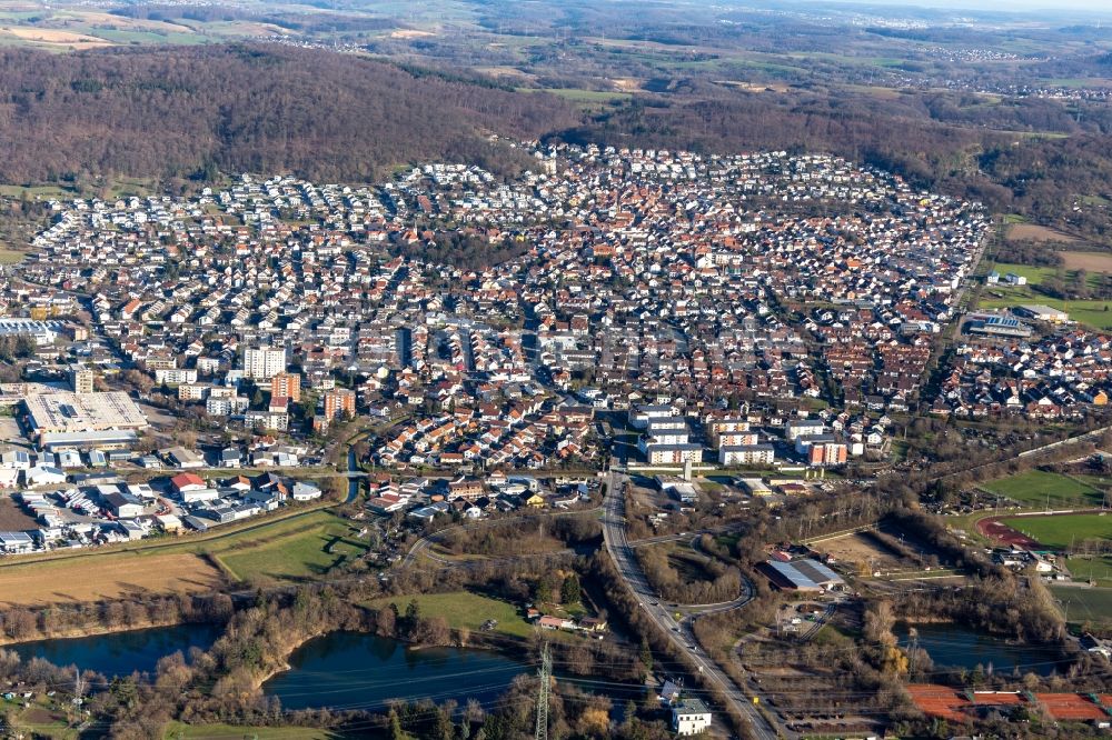 Nußloch von oben - Ortsansicht in Nußloch im Bundesland Baden-Württemberg, Deutschland