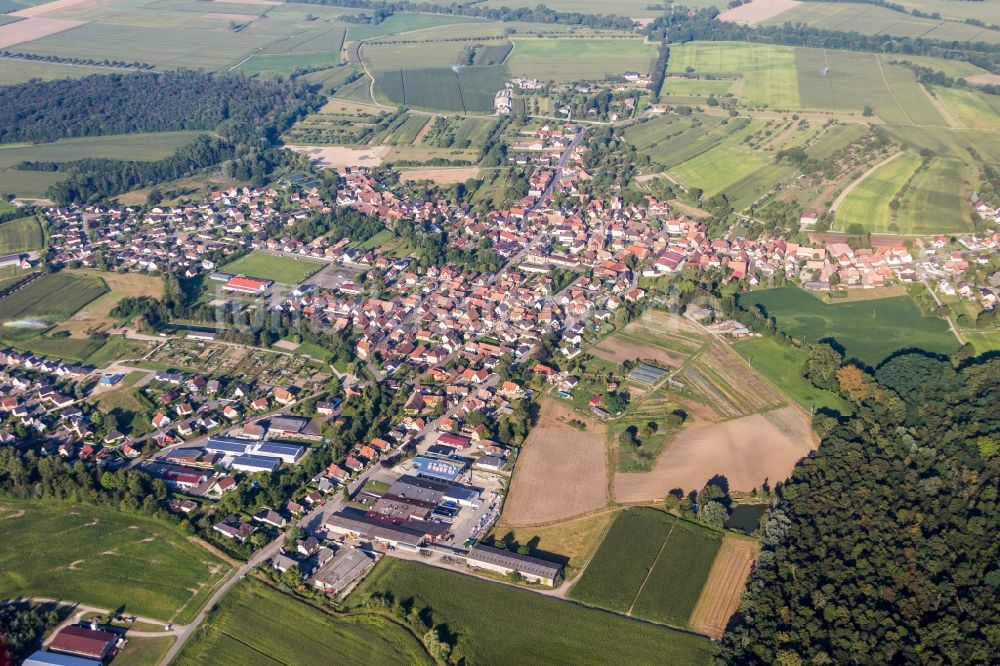 Obenheim von oben - Ortsansicht in Obenheim in Grand Est, Frankreich