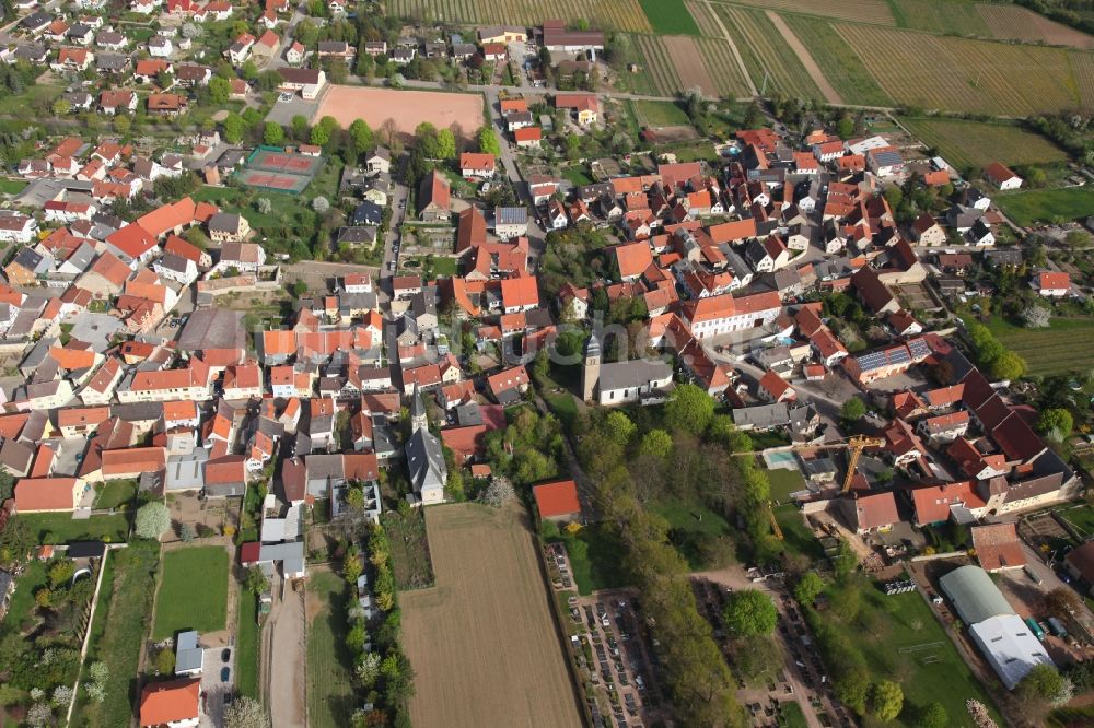 Luftbild Ober-Flörsheim - Ortsansicht von Ober-Flörsheim im Bundesland Rheinland-Pfalz