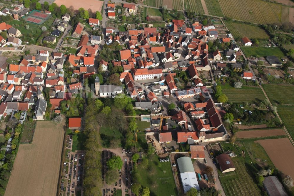 Luftaufnahme Ober-Flörsheim - Ortsansicht von Ober-Flörsheim im Bundesland Rheinland-Pfalz