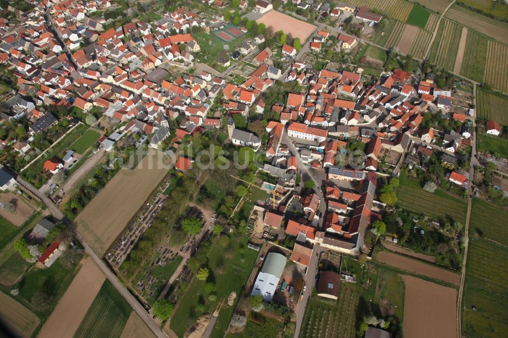 Ober-Flörsheim von oben - Ortsansicht von Ober-Flörsheim im Bundesland Rheinland-Pfalz