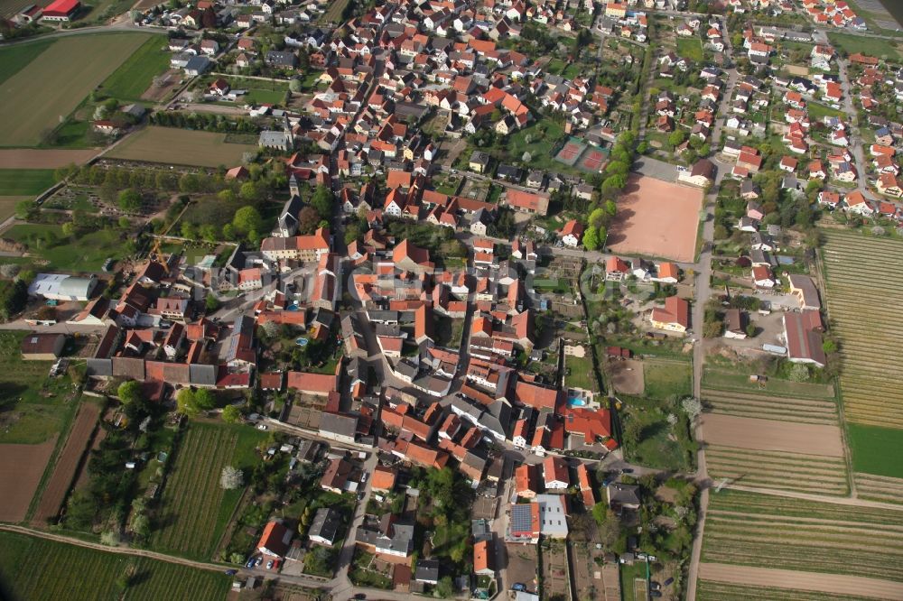 Luftbild Ober-Flörsheim - Ortsansicht von Ober-Flörsheim im Bundesland Rheinland-Pfalz