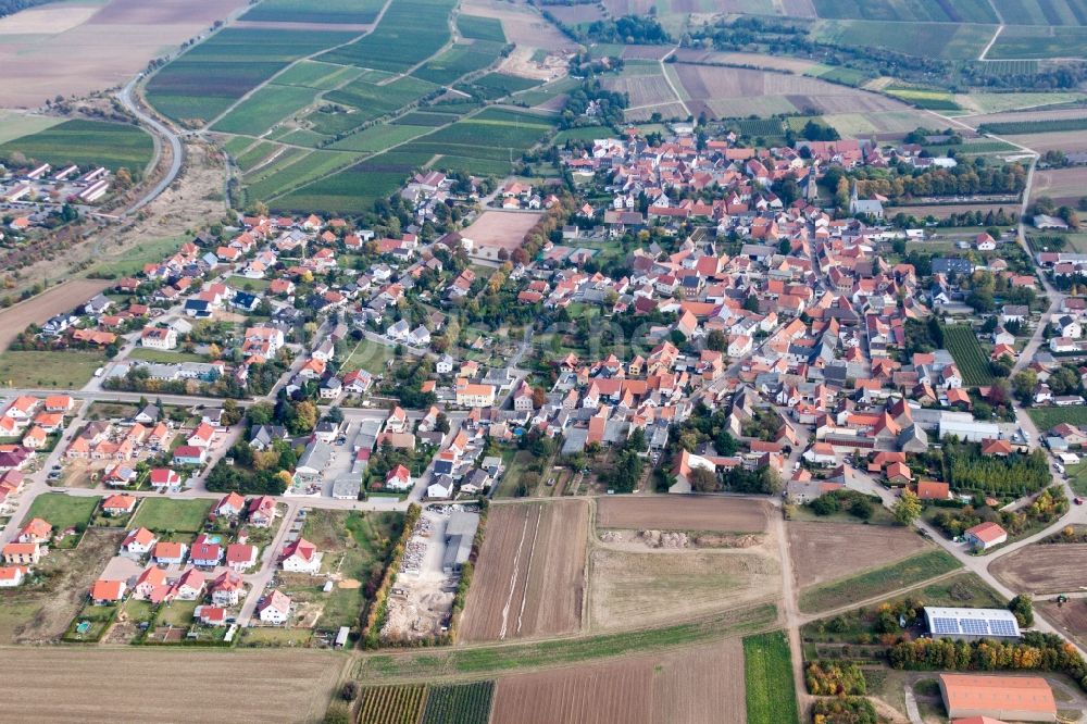 Ober-Flörsheim von oben - Ortsansicht in Ober-Flörsheim im Bundesland Rheinland-Pfalz, Deutschland